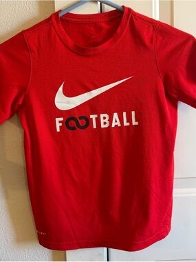 Nike Red Short-Sleeve Football Logo Tee